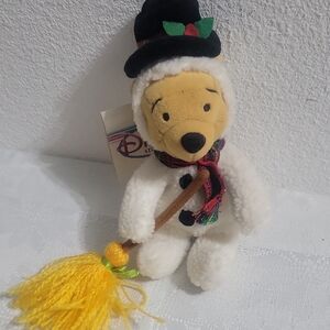 Disney Winnie the Pooh Snowman Plush - White, Black, Yellow